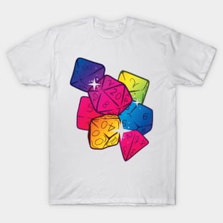 Rainbow Dice Bundle DnD Dungeons and Dragons Nerdy TTRPG Tabletop Gaming Game Gamer T-Shirt